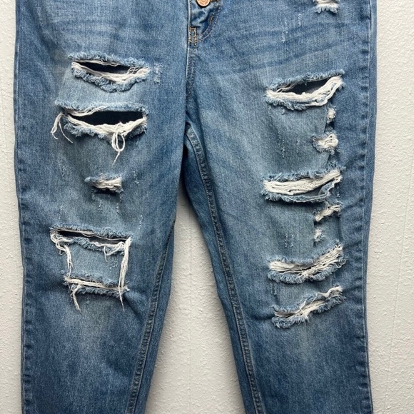 We The Free Blossom Distressed High Rise Button Fly Raw Hem Womens Jeans Size 30 - Picture 5 of 12